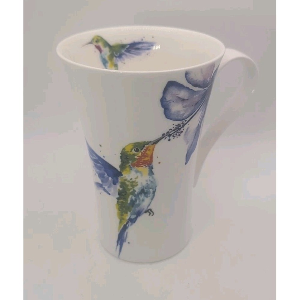 Roy Kirkham fine bone china mug Hummingbird Cappuccino Coffee Watercolor England